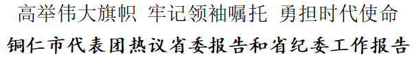 铜仁市代表团热议省委报告和省纪委工作报告